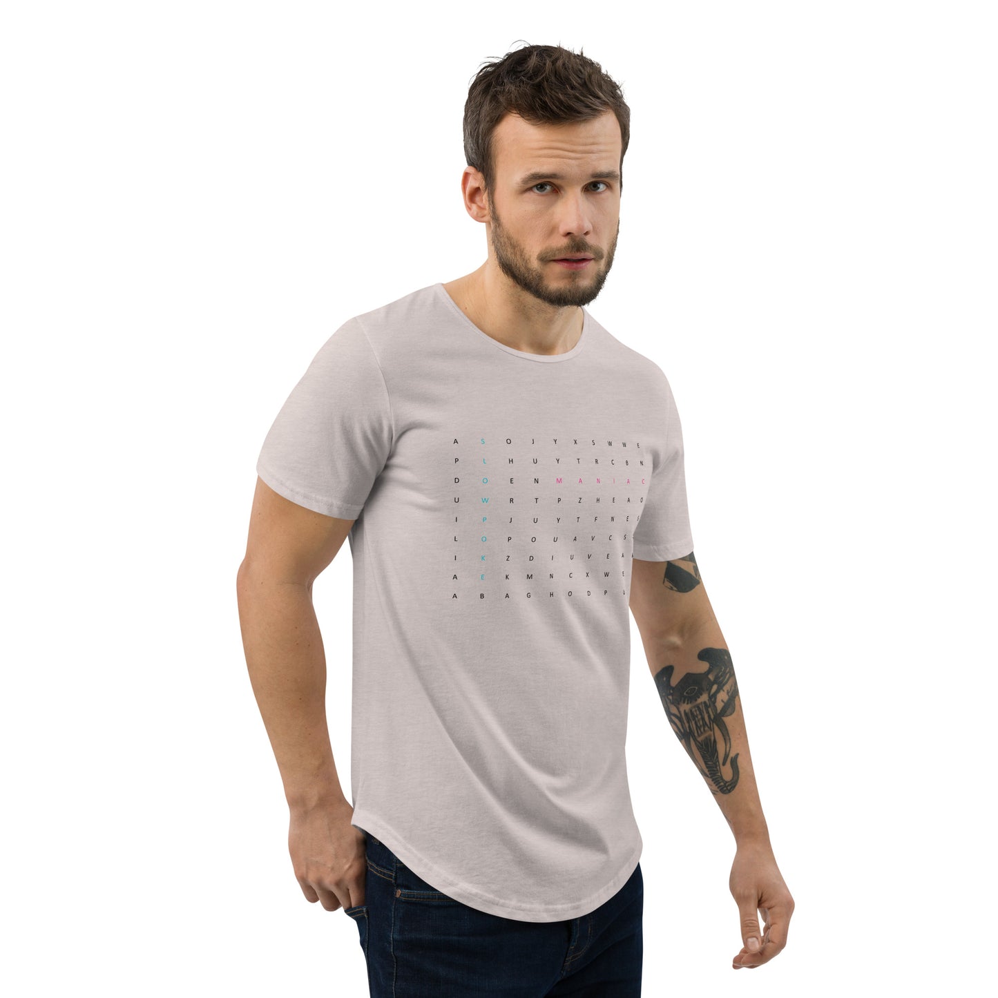 Men's Wordsearch Tee Heather Cool Grey