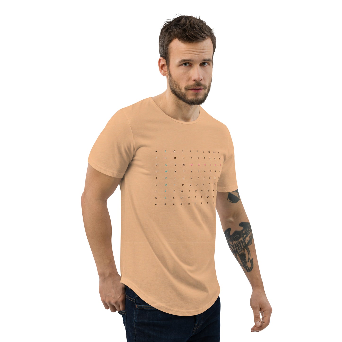 Men's Wordsearch Tee Heather Sand Dune
