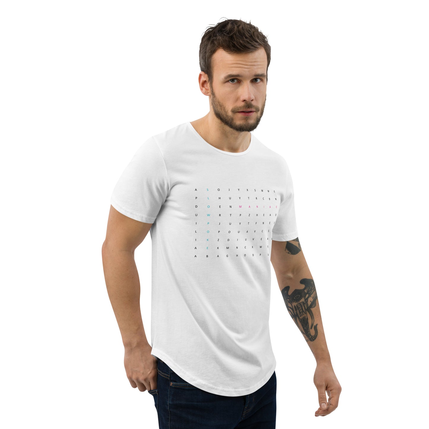 Men's Wordsearch Tee White