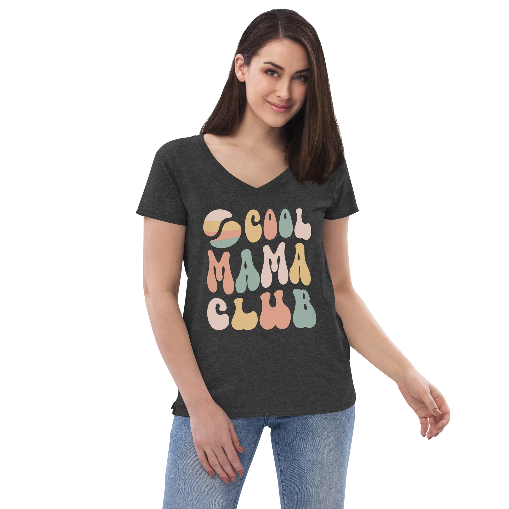 Cool Mama Club V-neck Charcoal Heather