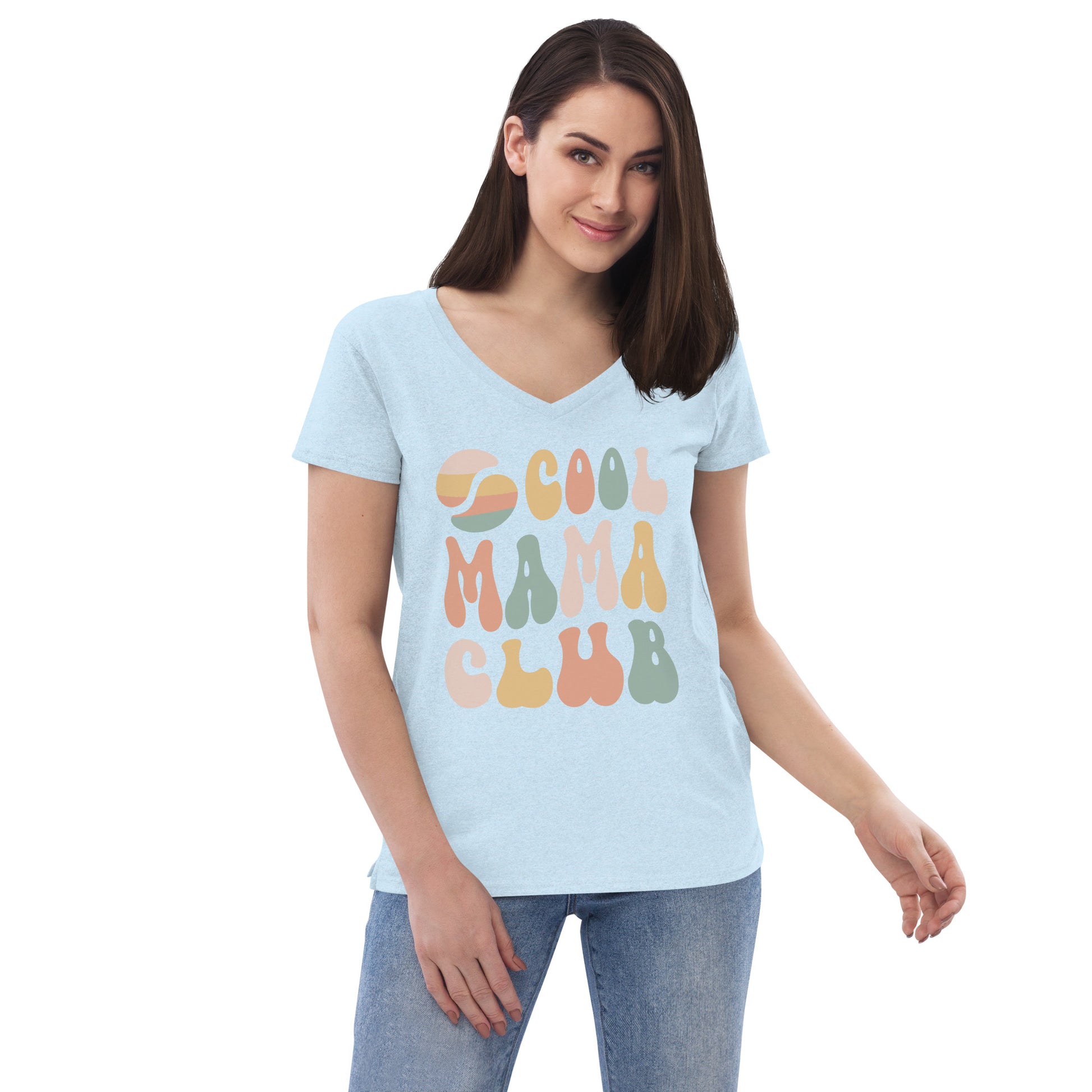Cool Mama Club V-neck Crystal Blue