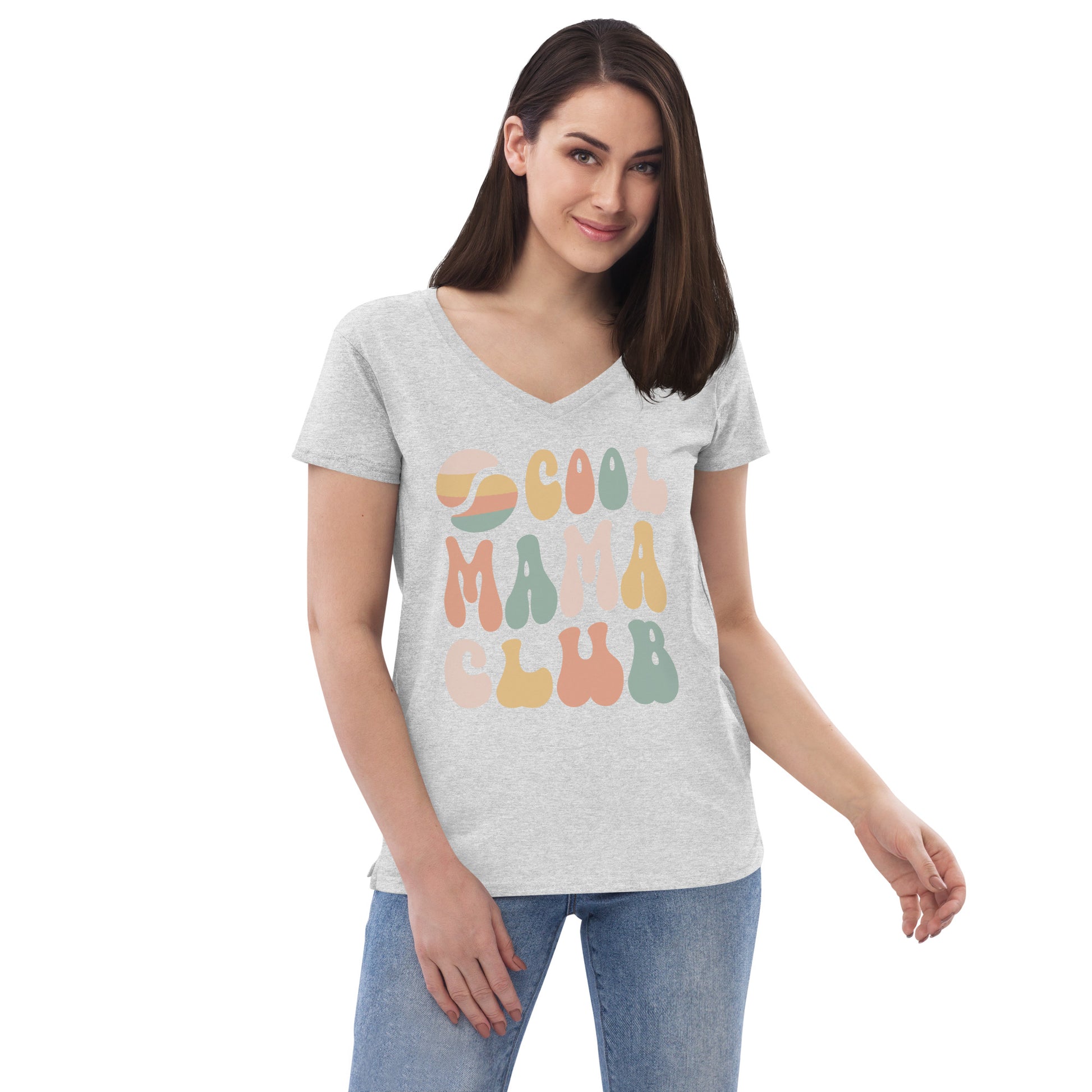 Cool Mama Club V-neck Light Heather Grey