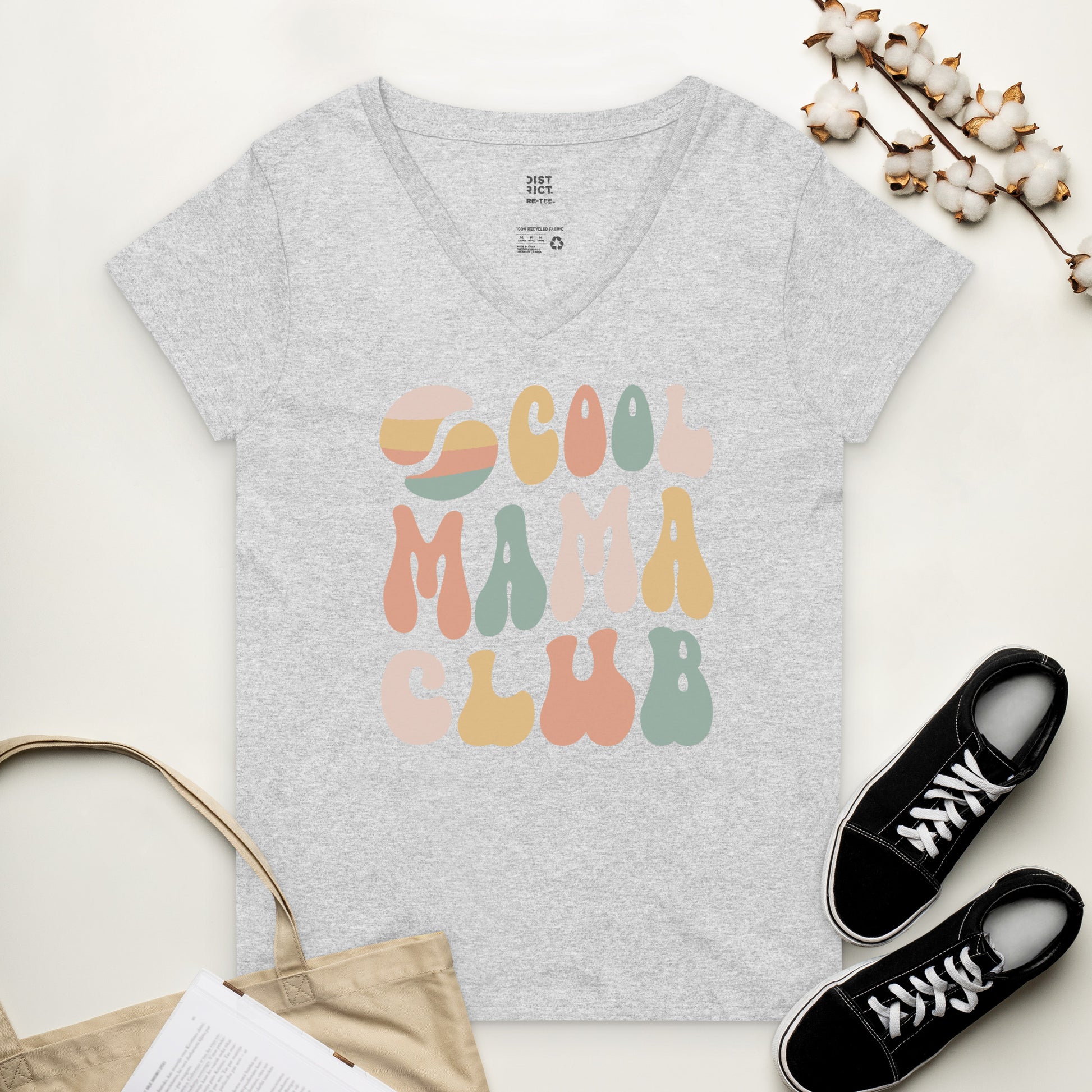 Cool Mama Club V-neck Light Heather Grey