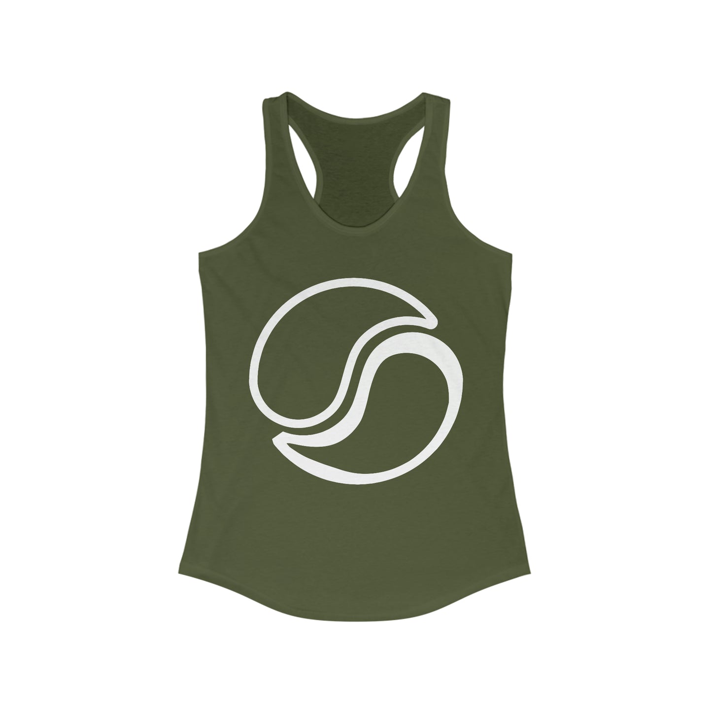 Women's Racerback Logo Tank Solid Military Green