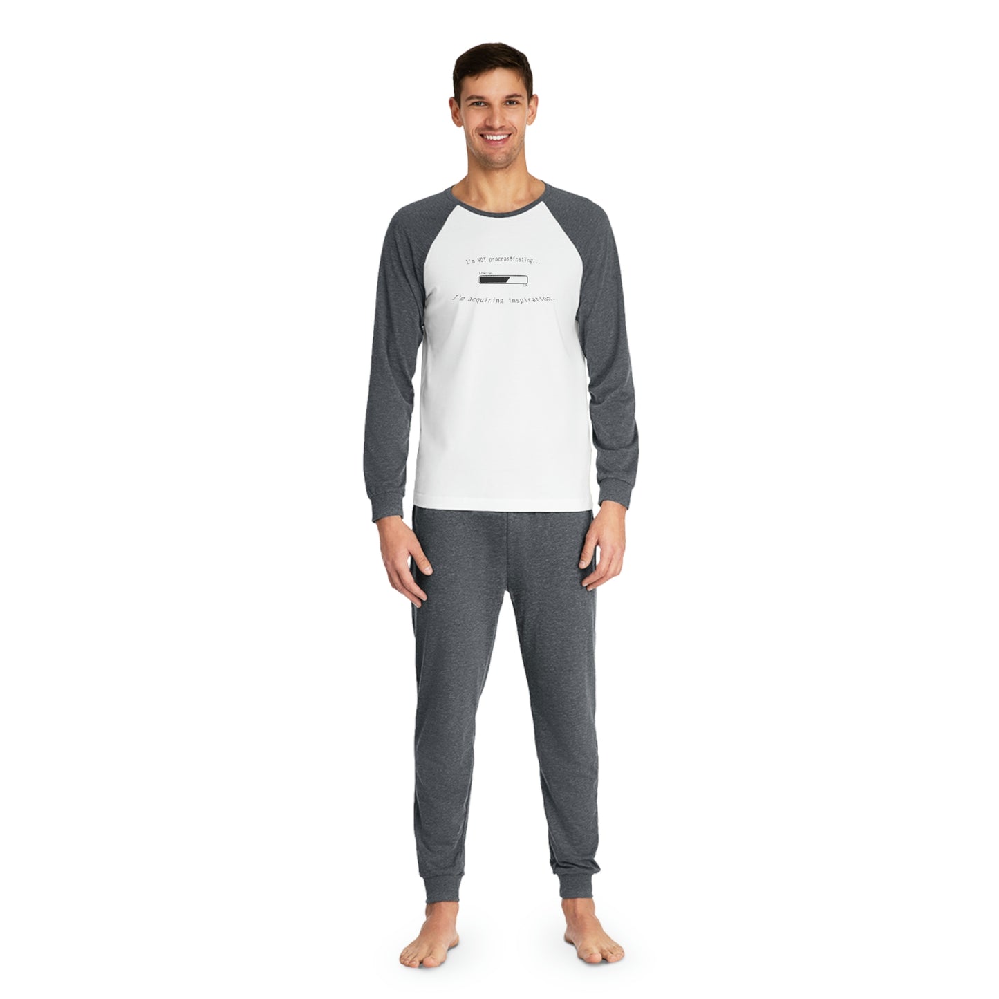 Definitely Not Procrastinating Pajamas Grey/White