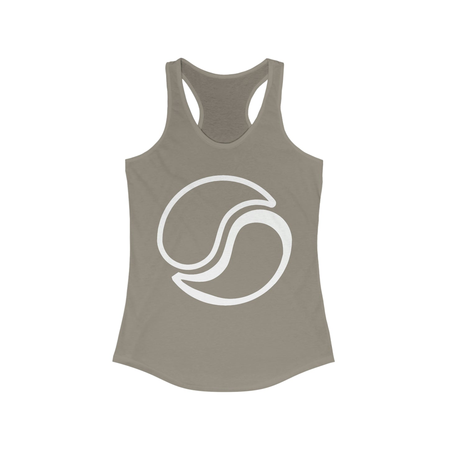 Women's Racerback Logo Tank Solid Warm Gray