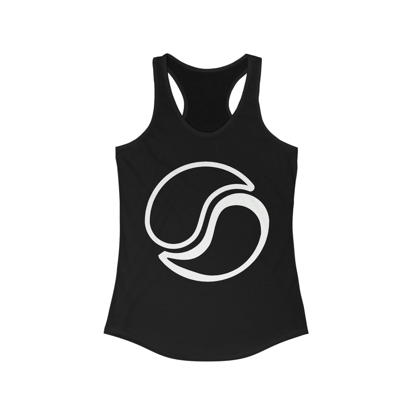 Women's Racerback Logo Tank Solid Black