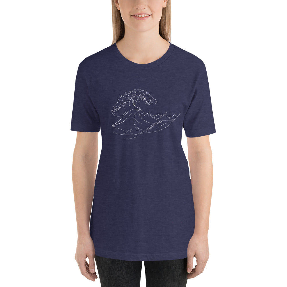 One Wave Tee Heather Midnight Navy