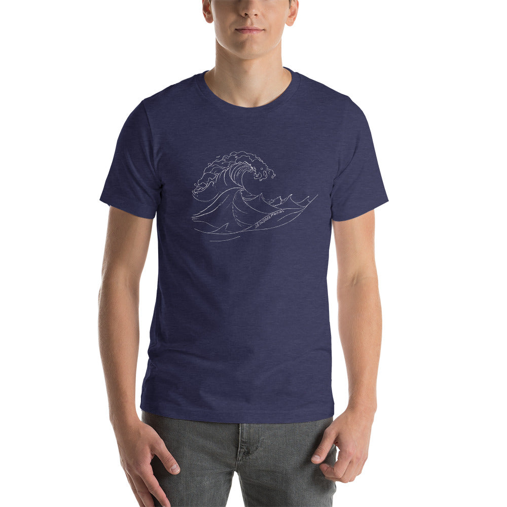 One Wave Tee Heather Midnight Navy
