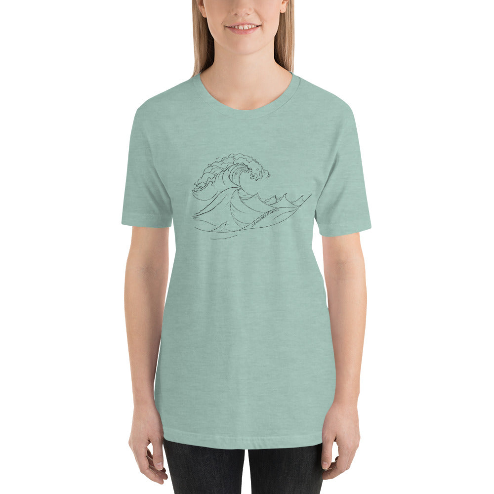 One Wave Tee Heather Prism Dusty Blue