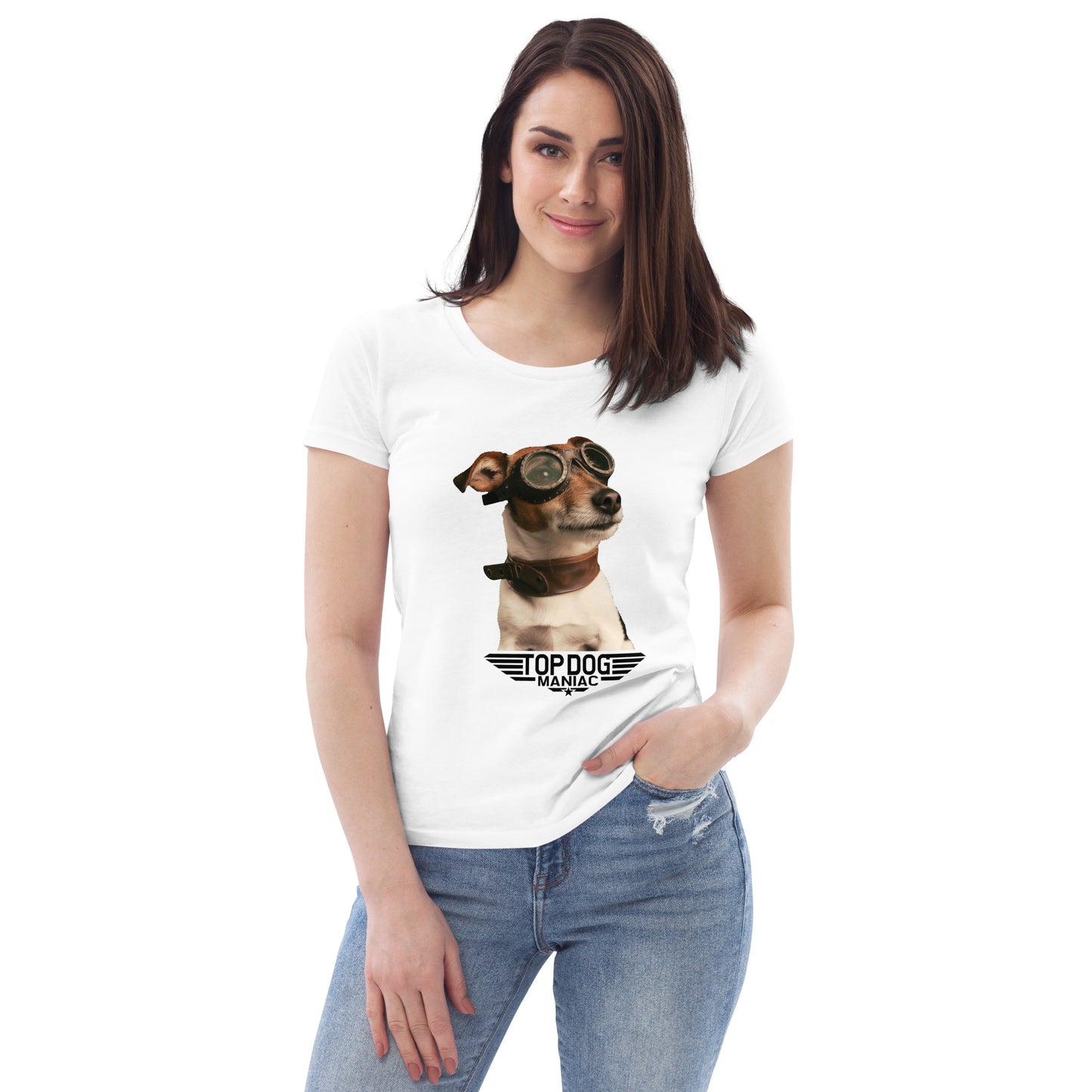 Top Dog Fitted Tee (Women) White