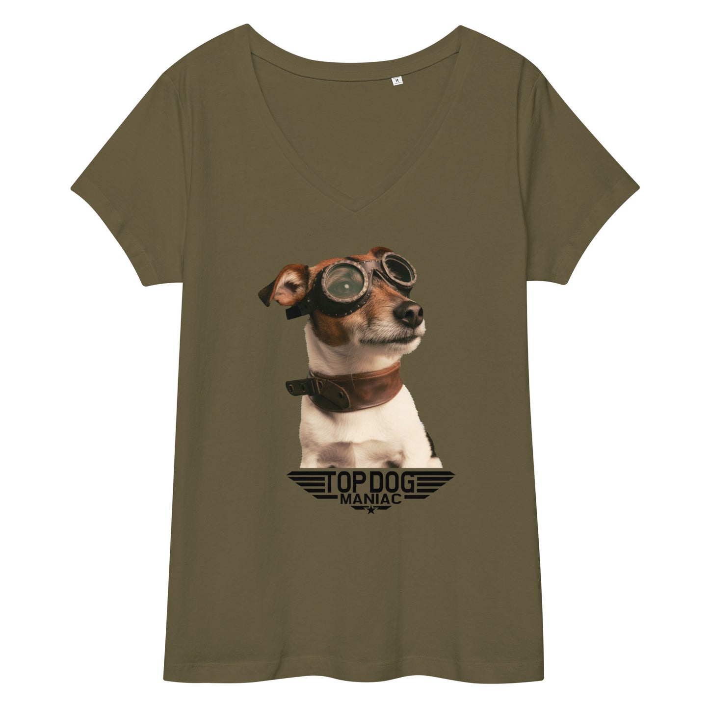 Top Dog V-neck Tee (Women) Khaki