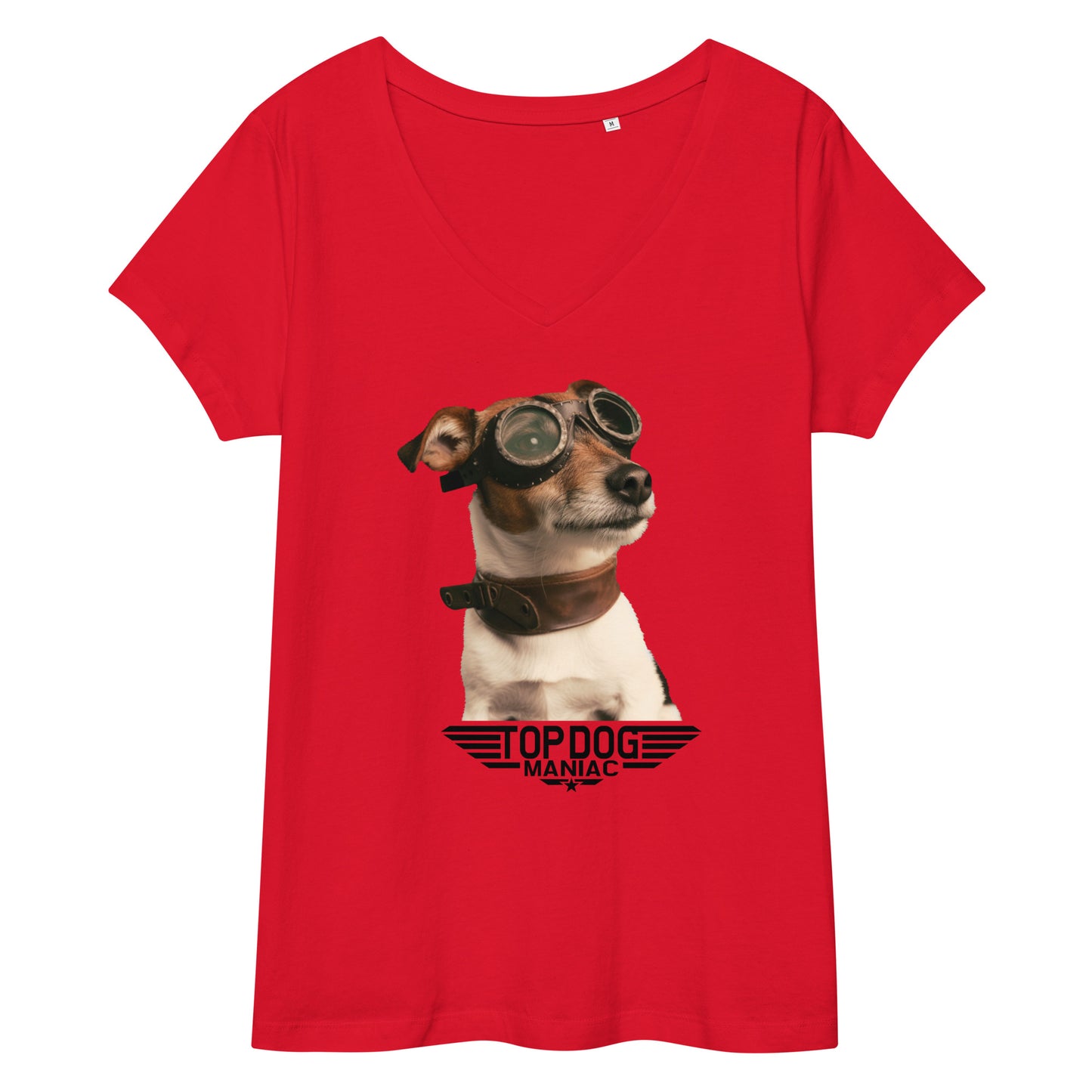 Top Dog V-neck Tee (Women) Red