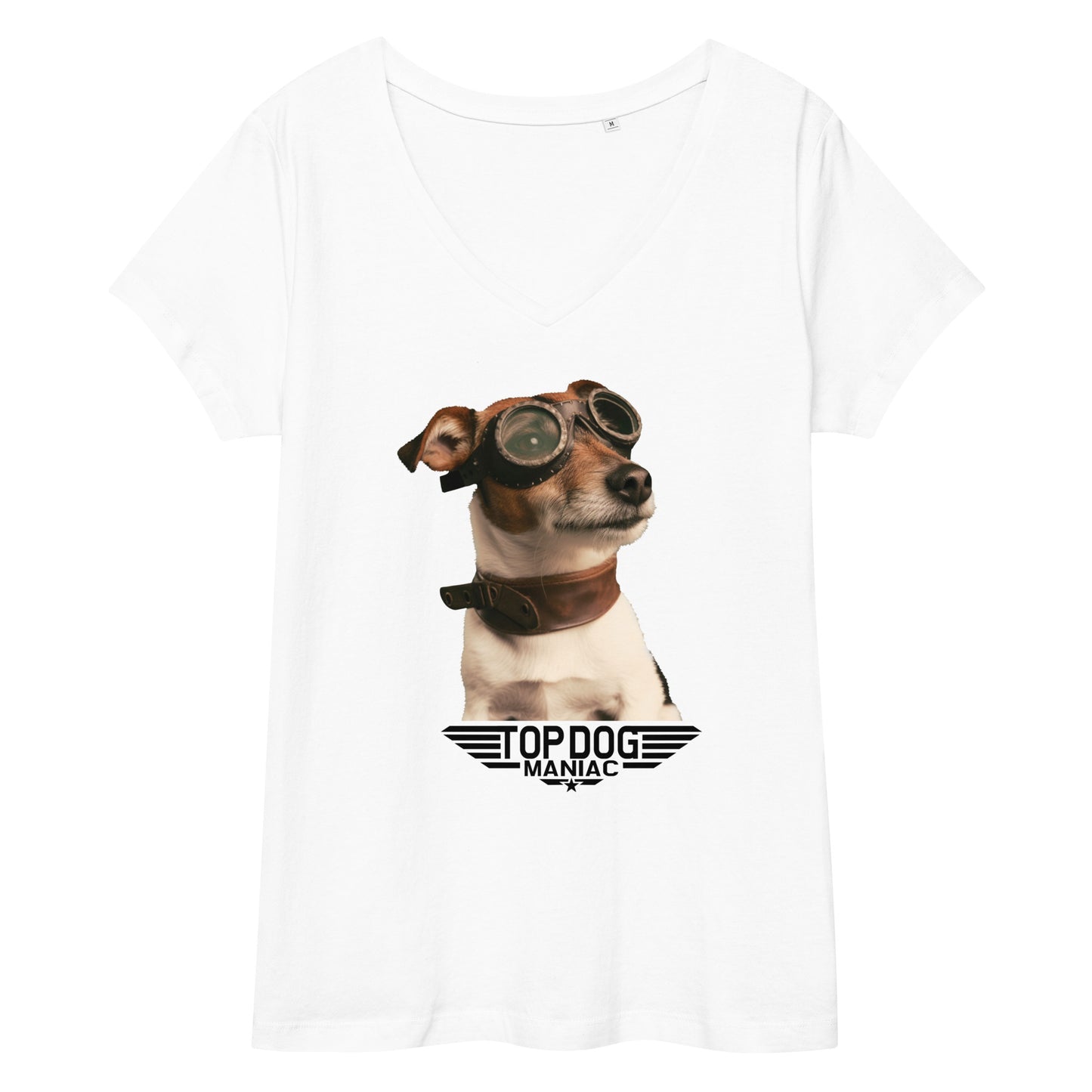 Top Dog V-neck Tee (Women) White