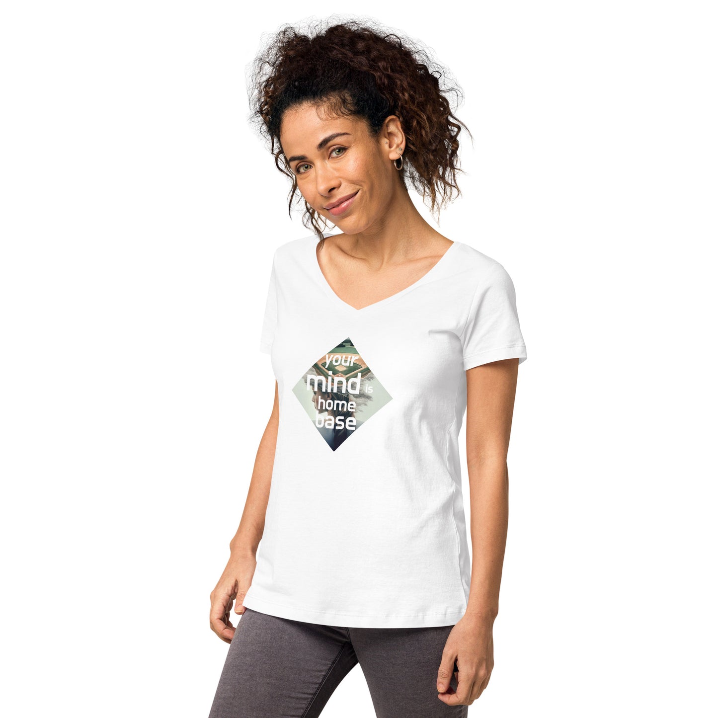 Home Base V-neck Tee (Women) White