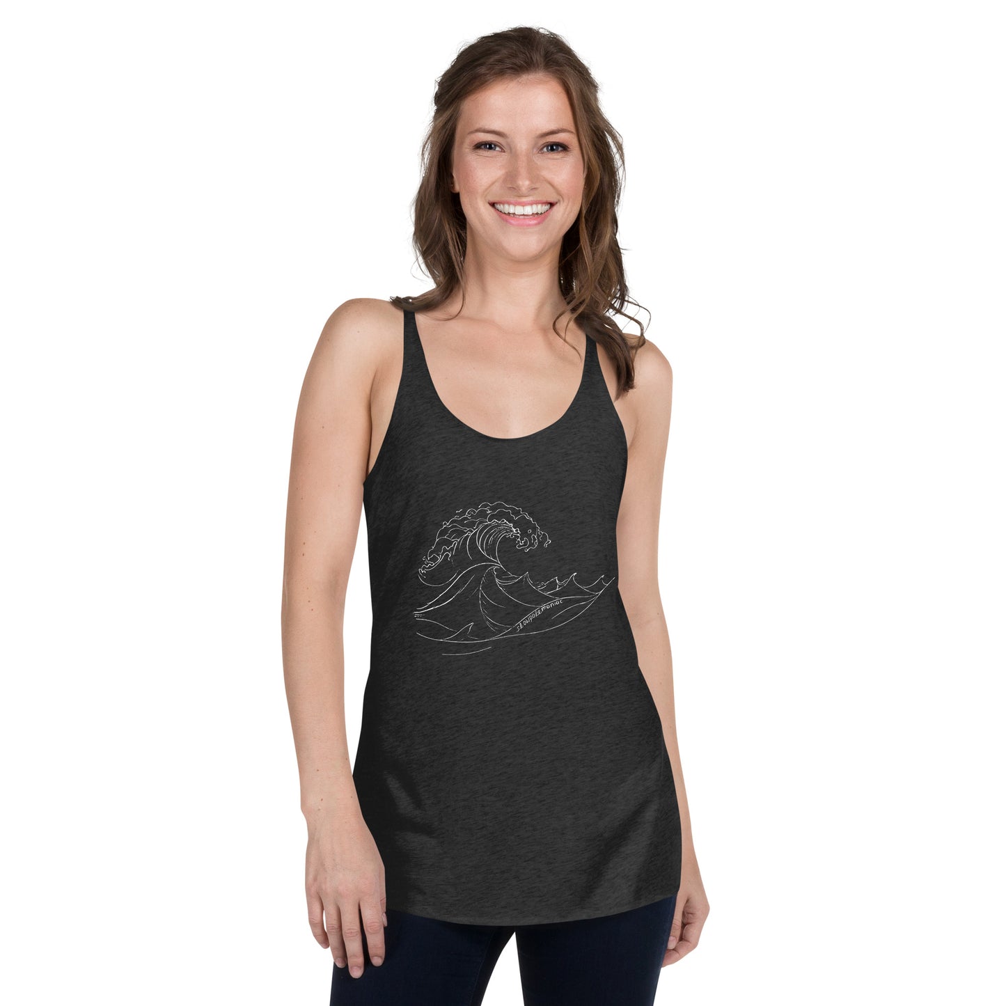 One Wave Racerback Tank Vintage Black