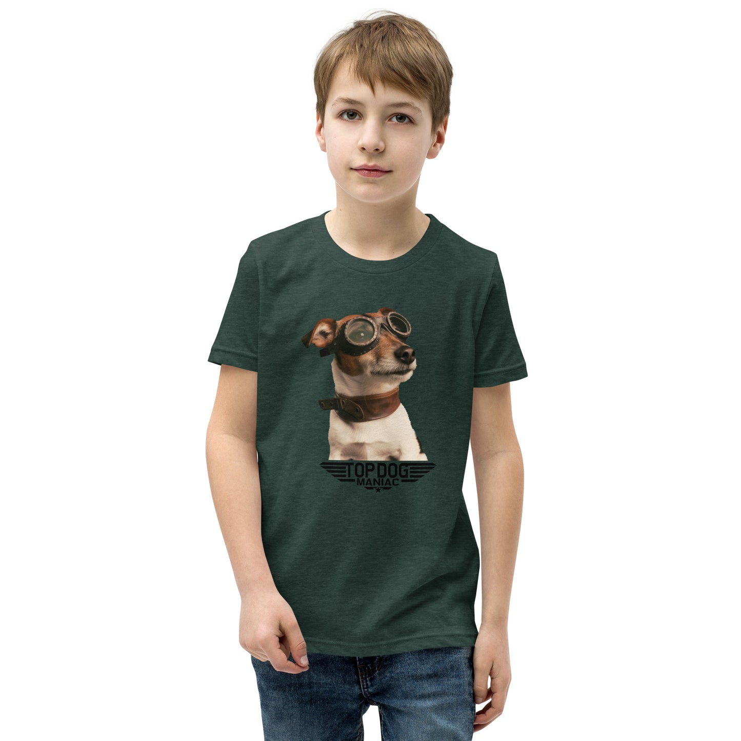 Youth Top Dog Tee Heather Forest