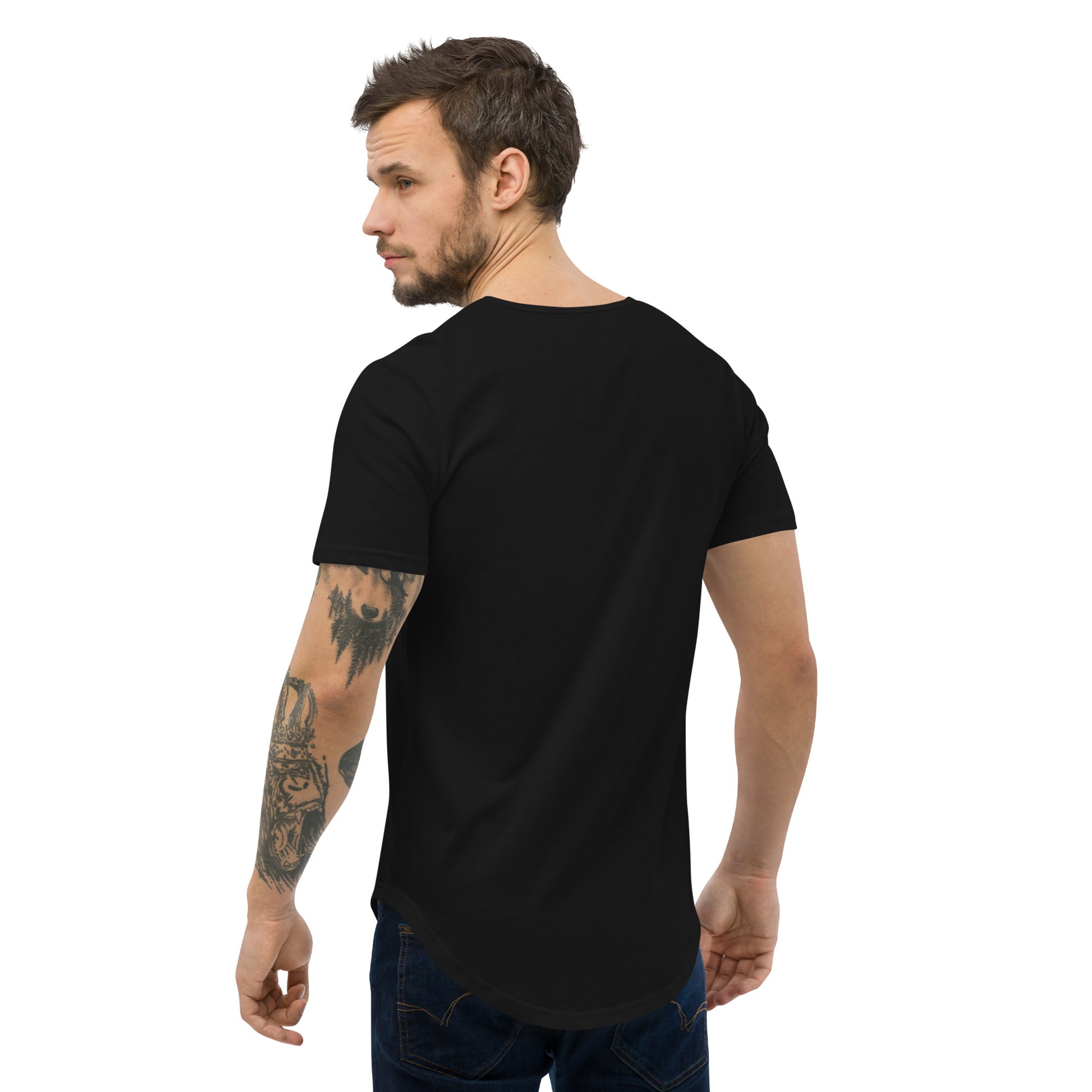 Flow Curved Hem T-Shirt Black