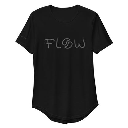 Flow Curved Hem T-Shirt Black