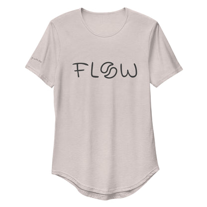 Flow Curved Hem T-Shirt Heather Cool Grey