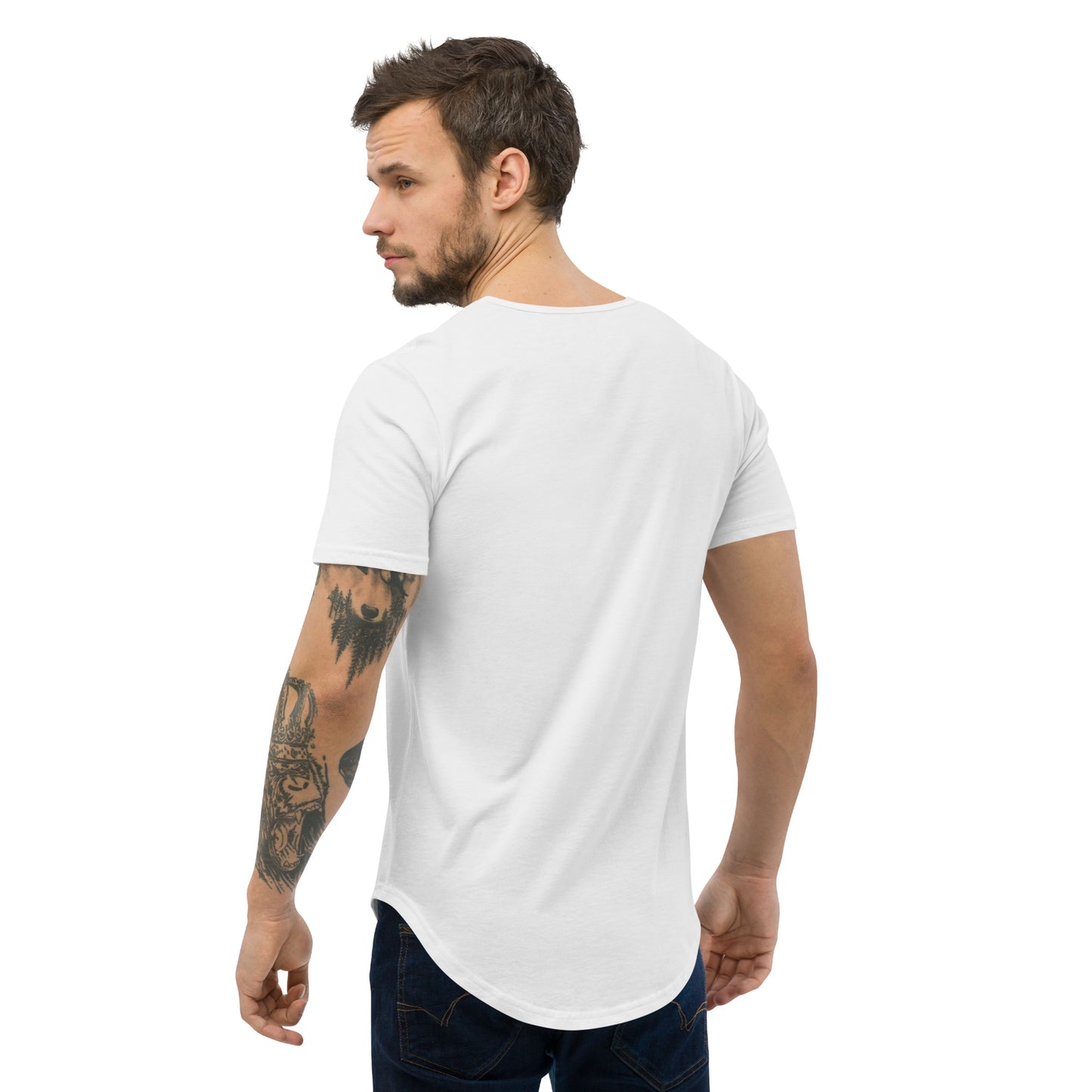 Flow Curved Hem T-Shirt White