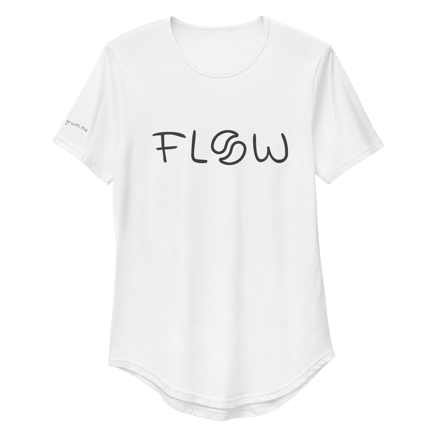 Flow Curved Hem T-Shirt White