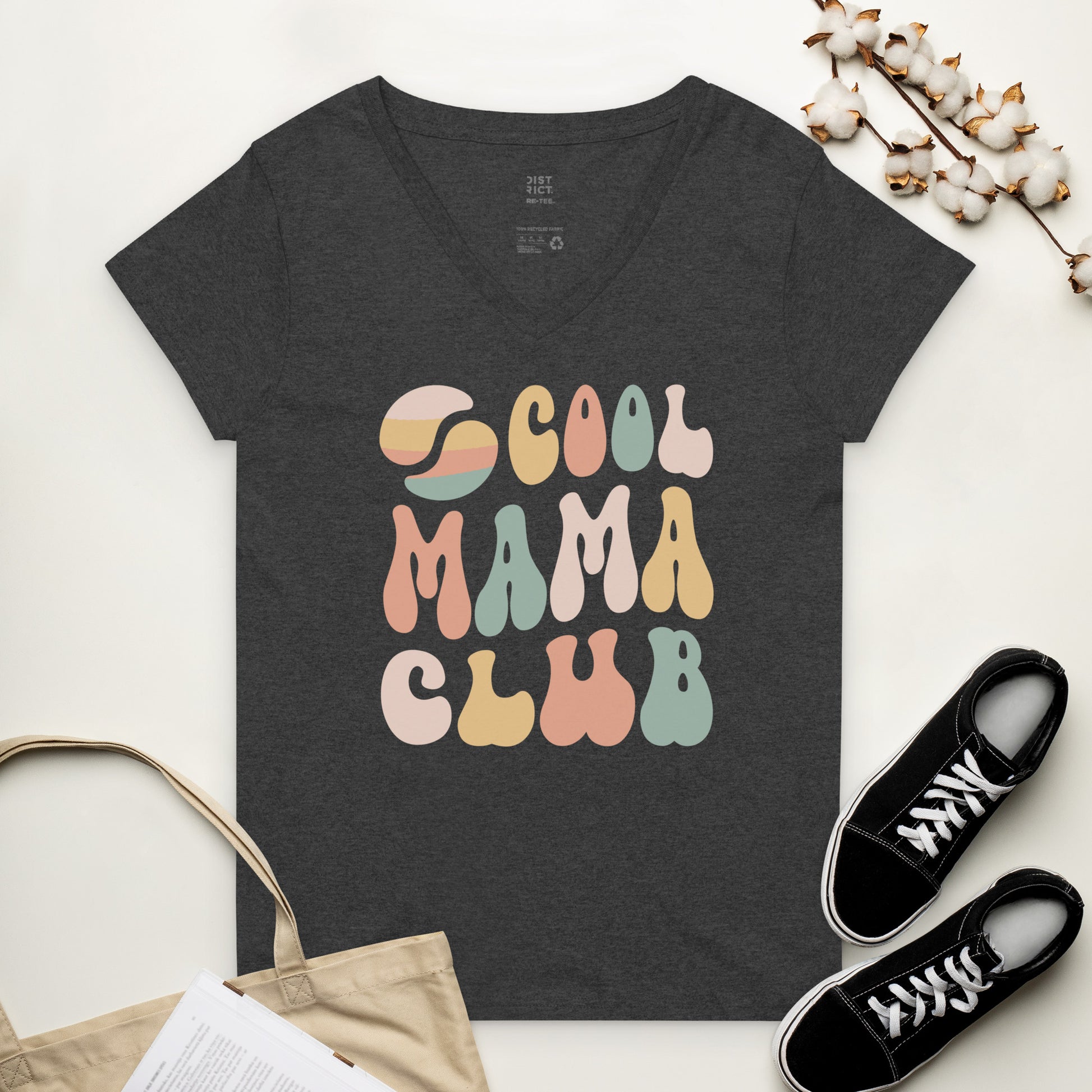 Cool Mama Club V-neck Charcoal Heather