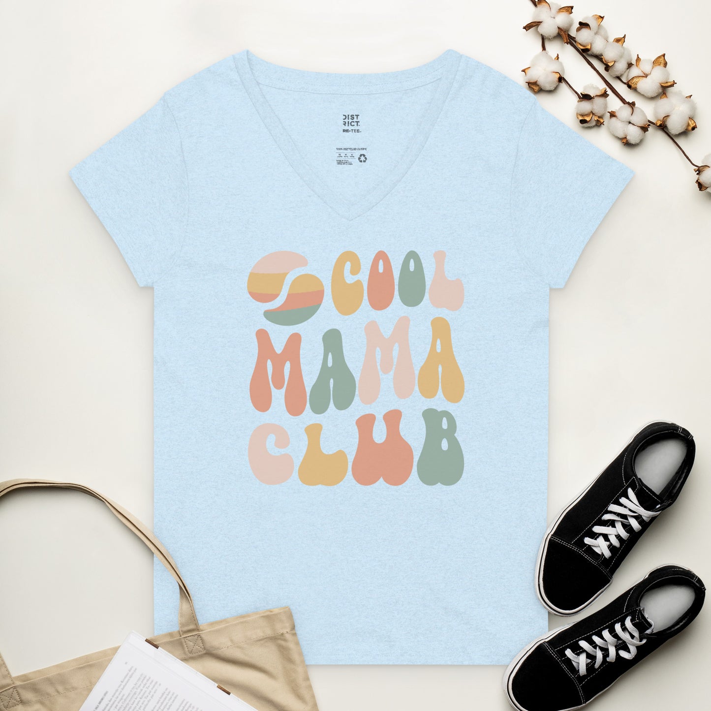 Cool Mama Club V-neck Crystal Blue