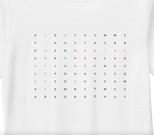 Men's Wordsearch Tee White