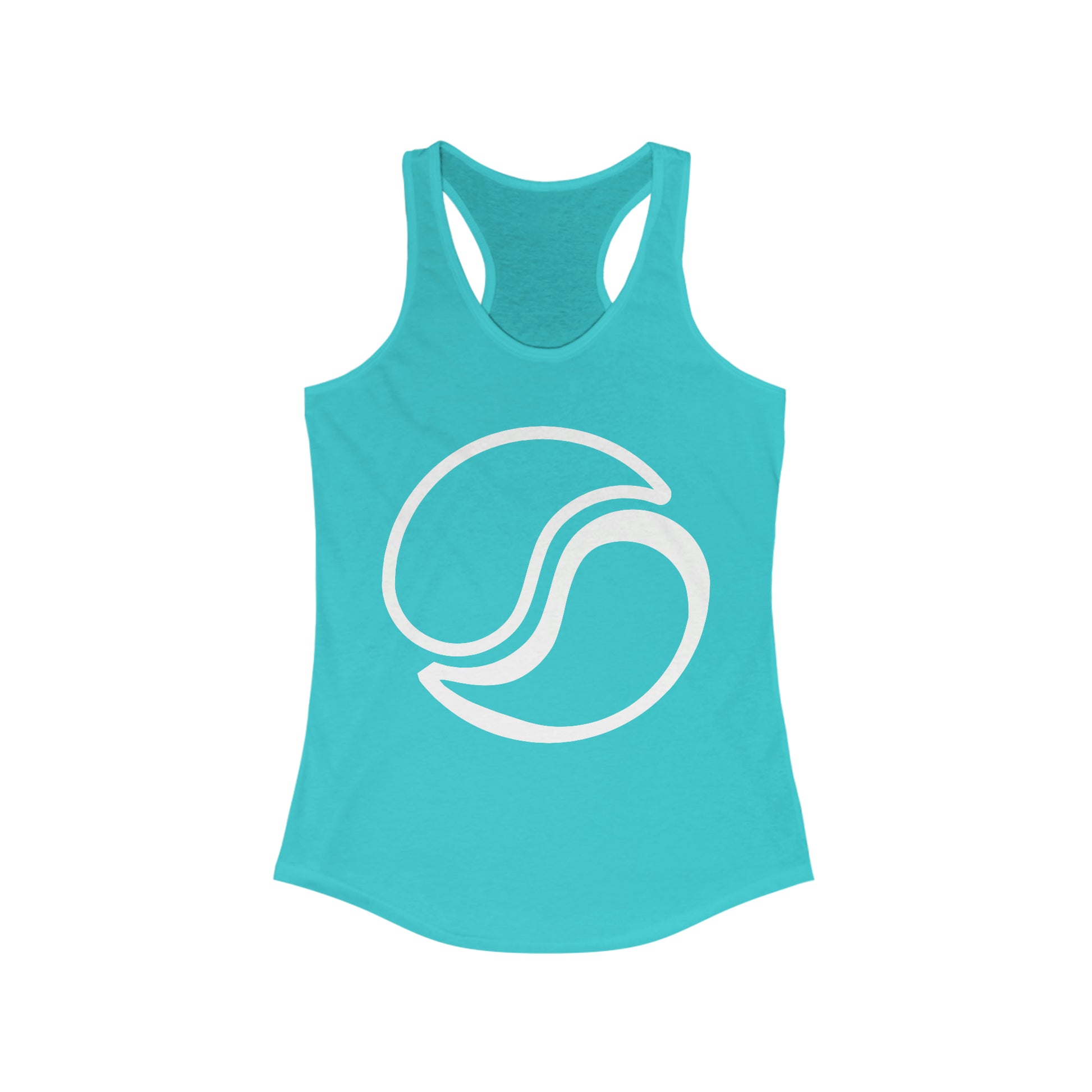 Women's Racerback Logo Tank Solid Tahiti Blue