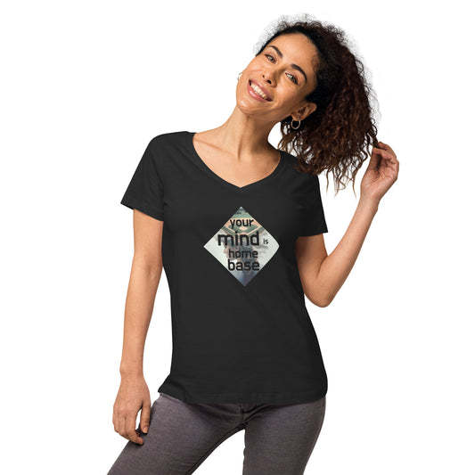 Home Base V-neck Tee (Women) Black