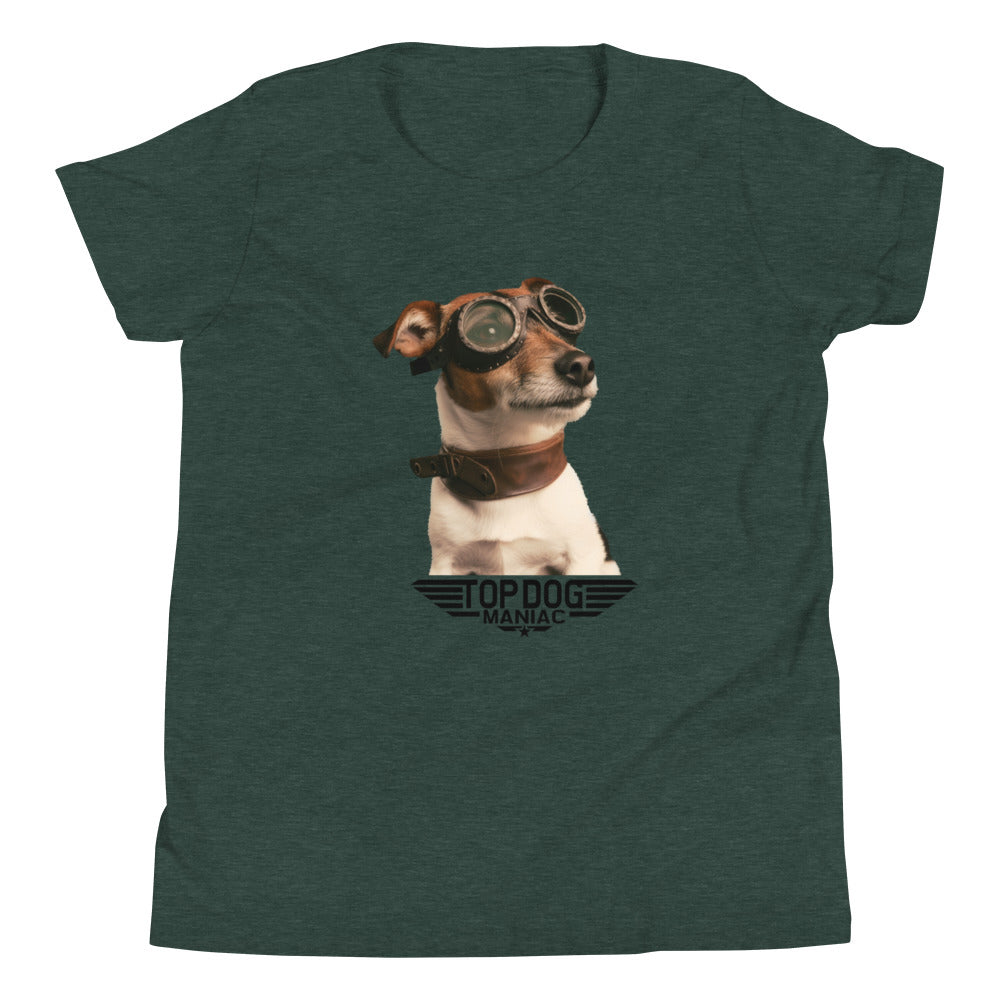 Youth Top Dog Tee Heather Forest